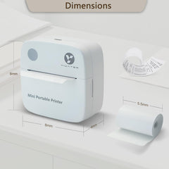 Mini Printer with 5 Rolls Sticker and Thermal Paper
